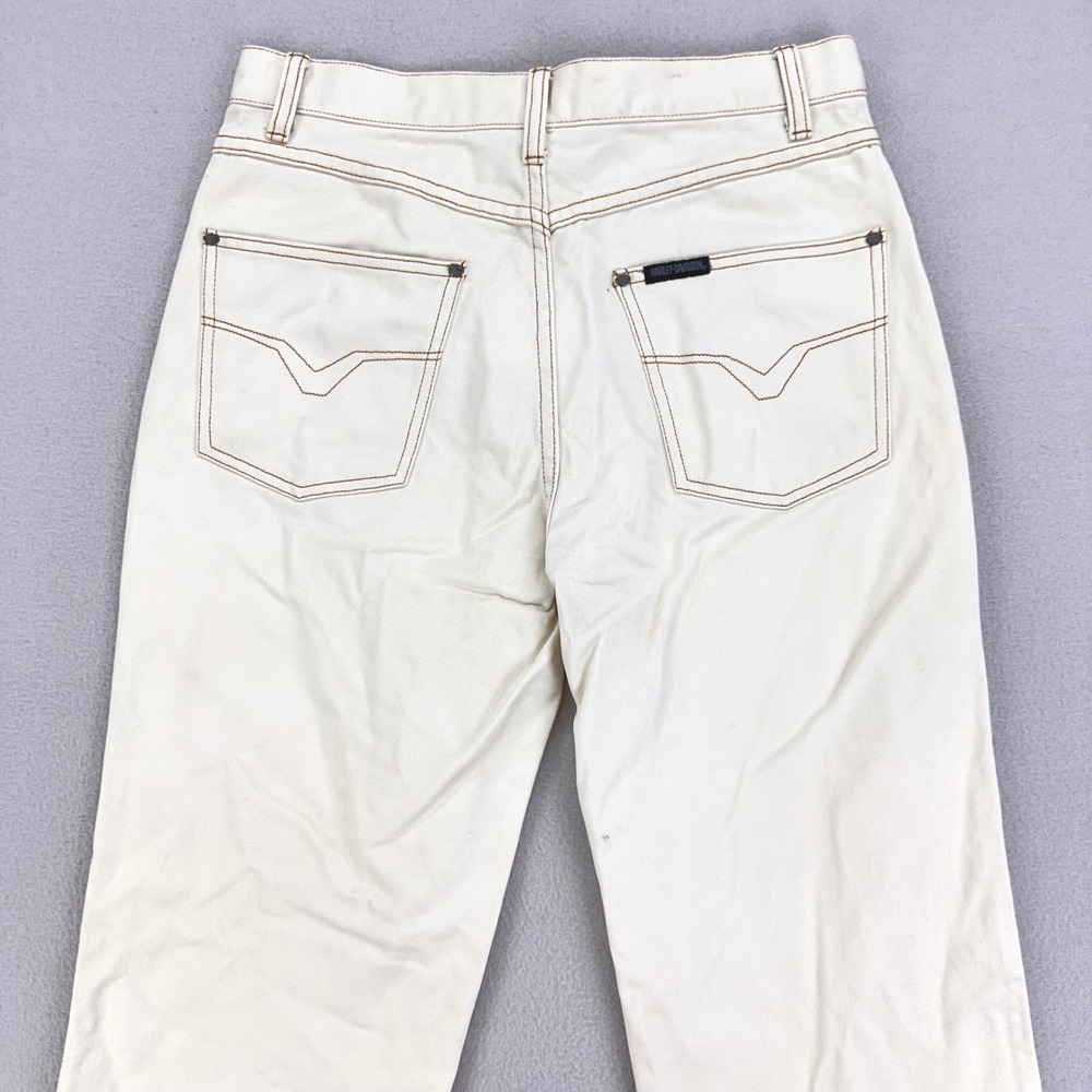 VTG Harley Davidson Jeans Womens 10 Cream High Rise Straight Y2K 90s